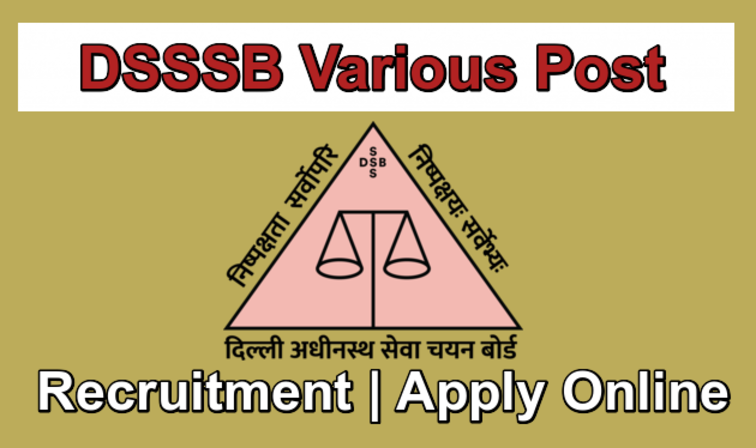 DSSSB Various Post Online Form 2024