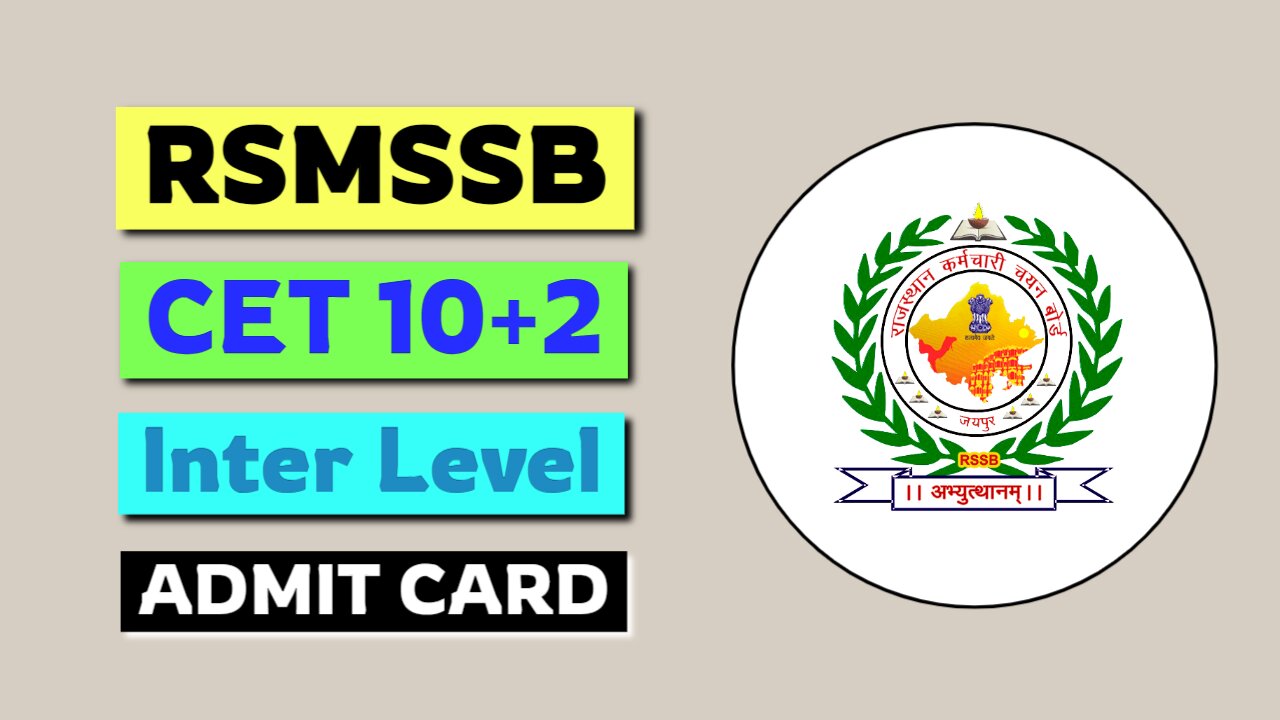 RSMSSB CET Inter Level Exam Date Admit Card