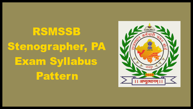 Rsmssb Stenographer Pa Gr Ii Syllabus 2024 Exam Pattern Pdf